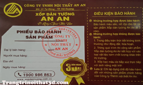 Phieu bao hanh cua xop dan tuong An An