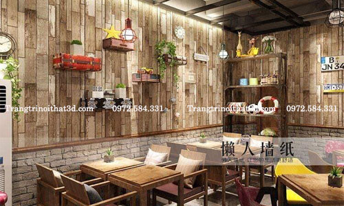 Mau xop dan tuong 3d van go trang tri quan cafe tai hai duong