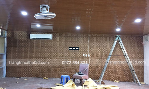 trang tri spa voi xop dan tuong 3d gia da