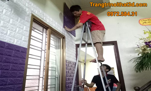 Trang tri nha dep voi xop dan tuong 3d gia gach