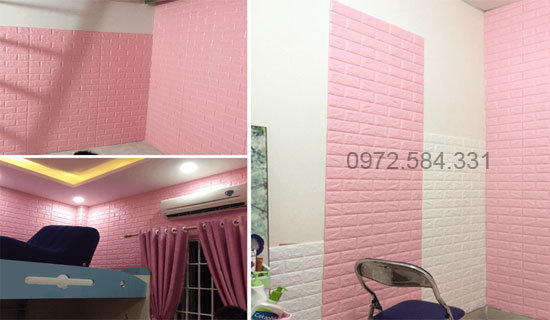 Trang tri phong ngu voi xop dan tuong 3d mau nhe