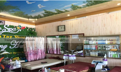 trang tri xop dan tuong 3d van go cho tiem spa