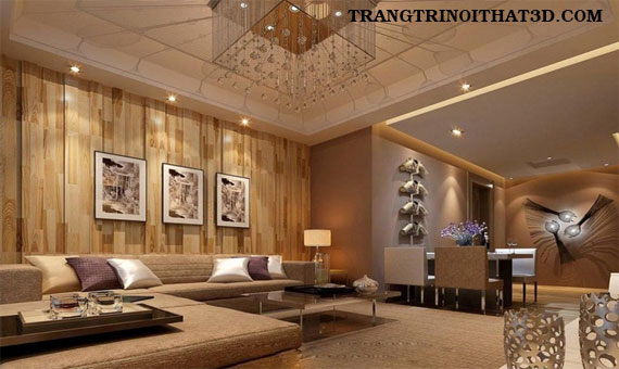 Xop dan tuong 3d van go cho phong khach tại Da Nang